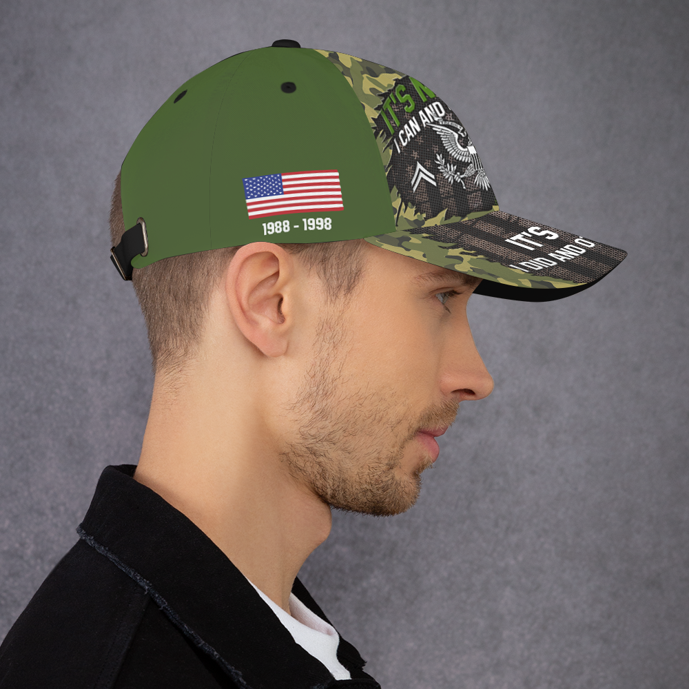 Custom Ranks/Insignia, Personalized Name And Years Served All Over Prints Premium Classic Cap KAOVC20