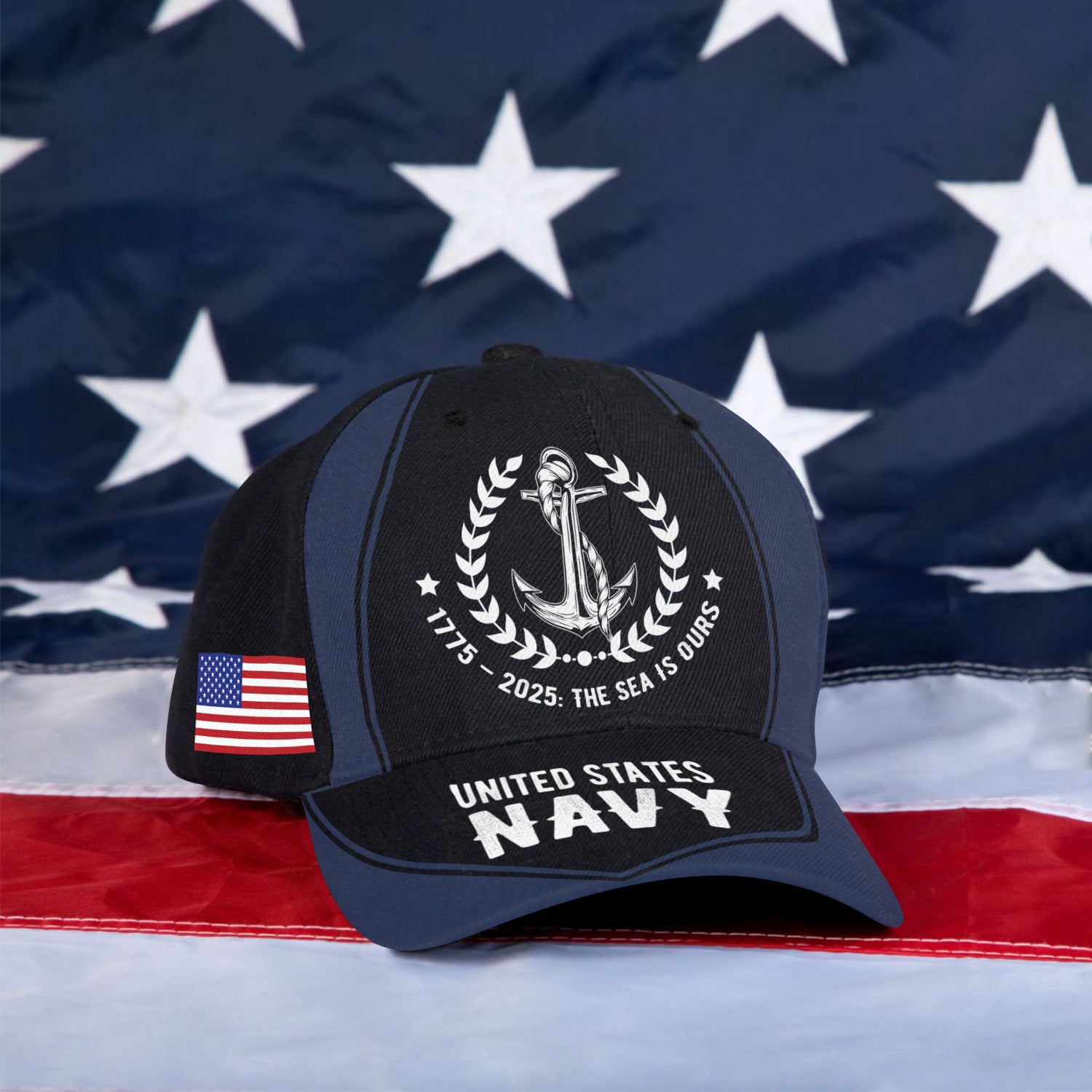 US Navy The Sea Is Our All Over Prints Premium Classic Cap