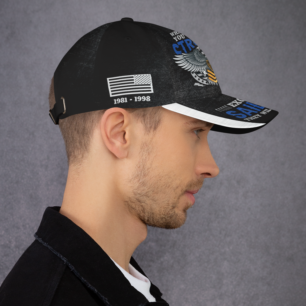 Custom Ranks/Insignia, Personalized Name And Years Served All Over Prints Premium Classic Cap KAOVC17