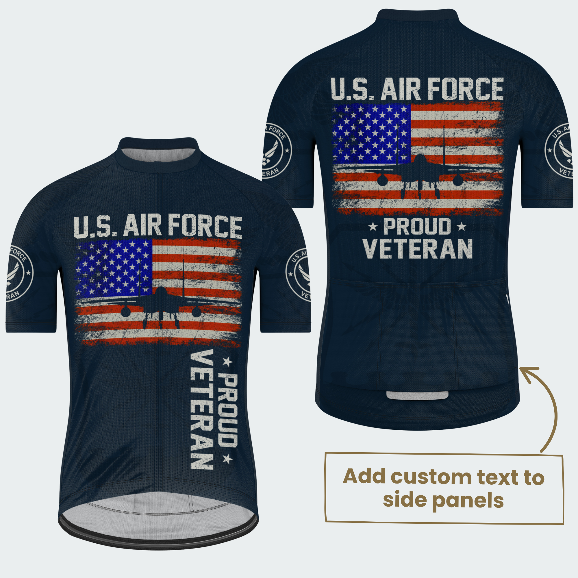 Men’s Personalized U.S. Air Force Proud Veteran Cycling Jersey & Kit