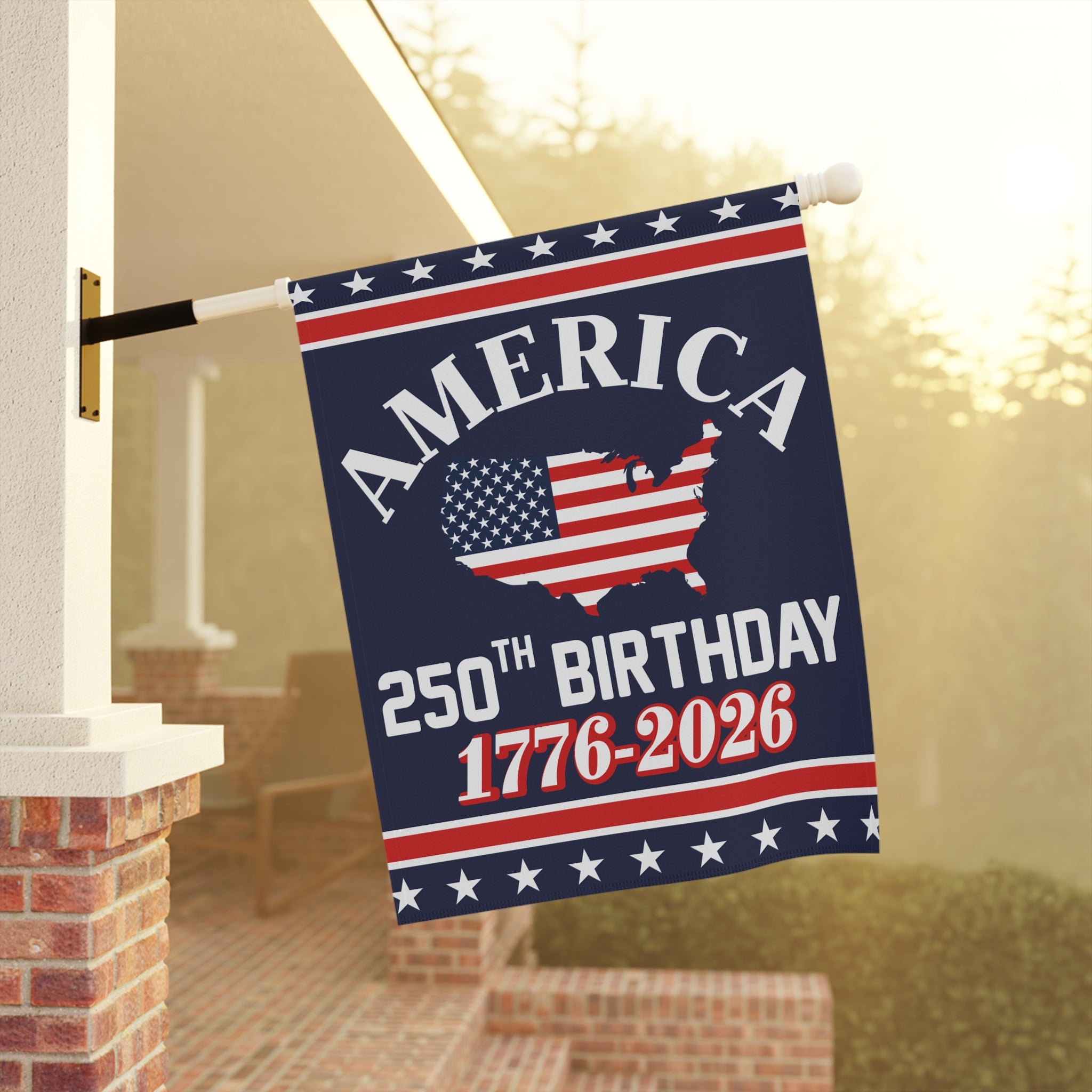 America 250th Birthday 1776 - 2026 House Flag 28''x40'' Twin-Side Printing
