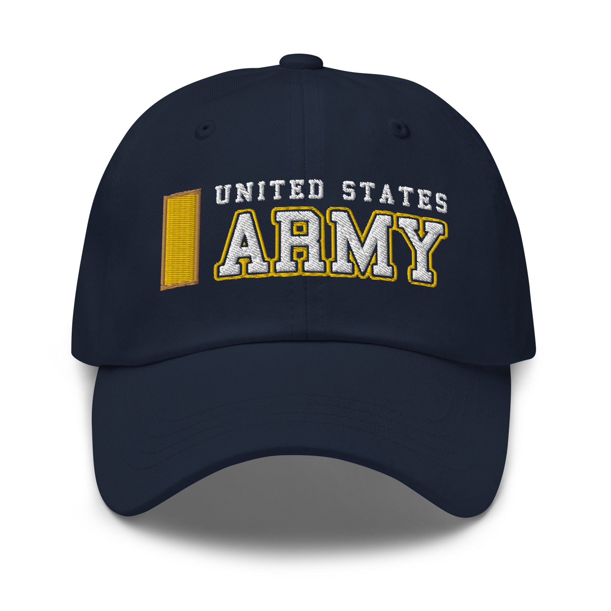 US Army O-1 Second Lieutenant O1 2LT Commissioned Officer Ranks/Insignia Embroidered Dad Hat