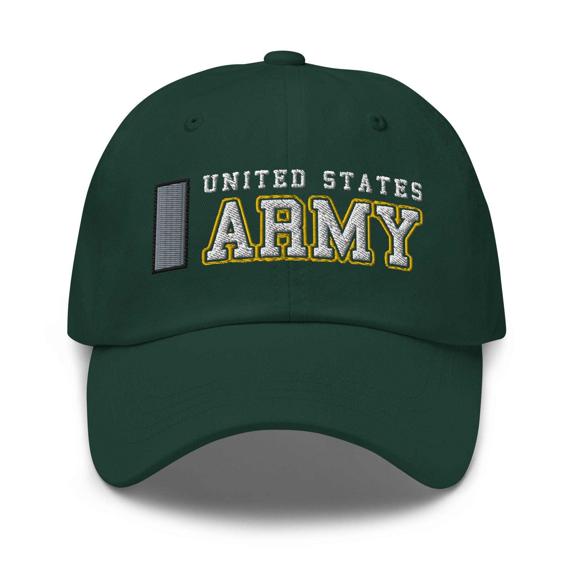 US Army O-2 First Lieutenant O2 1LT Commissioned Officer Ranks/Insignia Embroidered Dad Hat