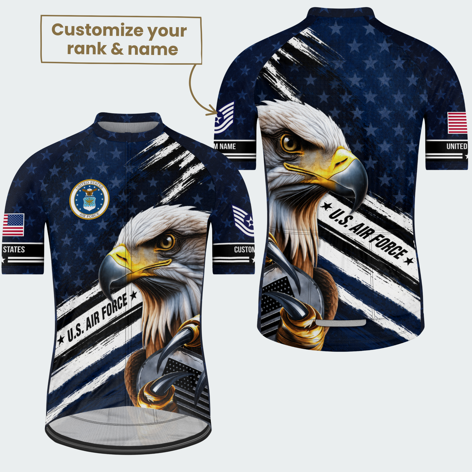 Men’s Personalized U.S. Air Force Eagle Pride Cycling Jersey & Kit