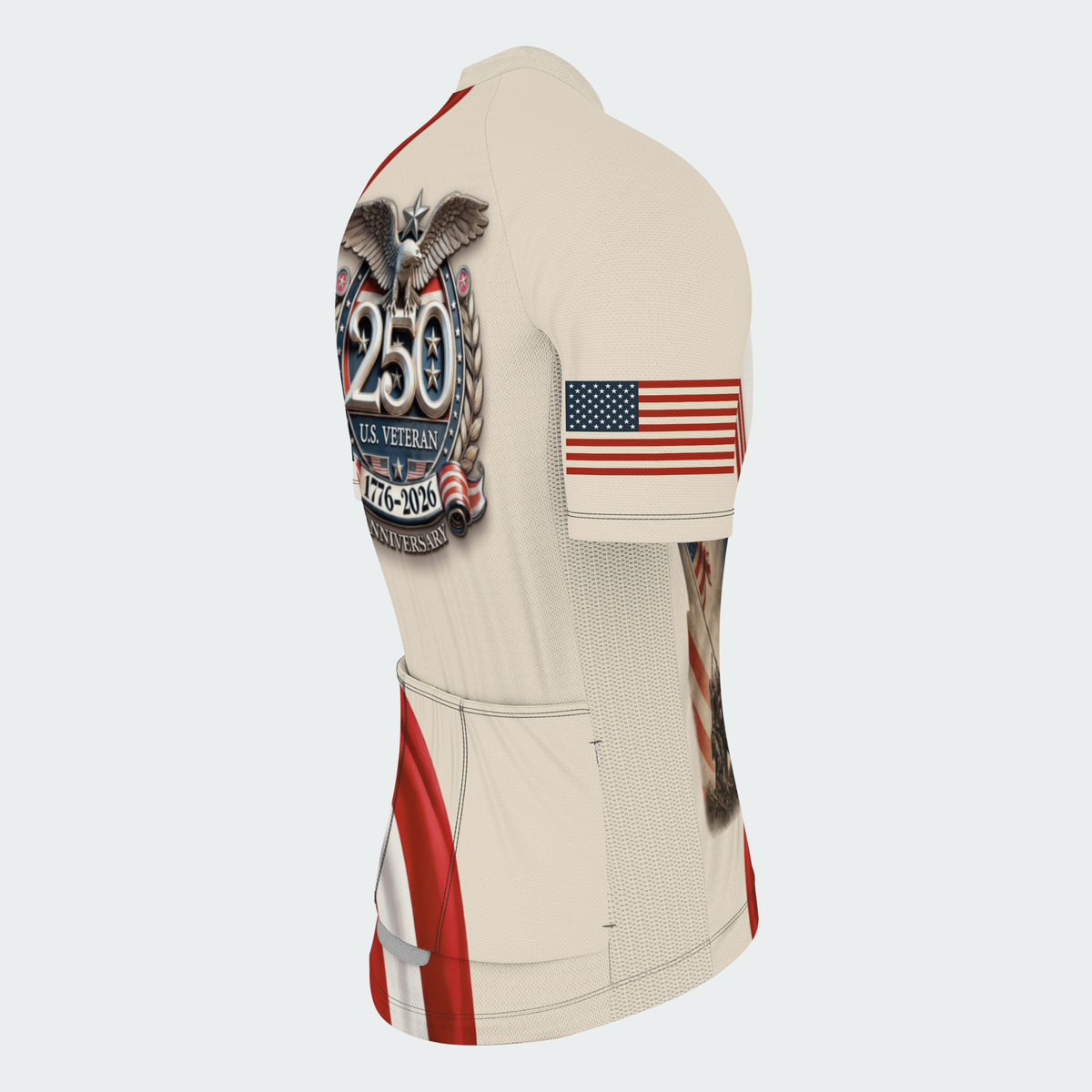 Men’s American Pride U.S. Veteran 250th Anniversary Regular Fit Cycling Jersey