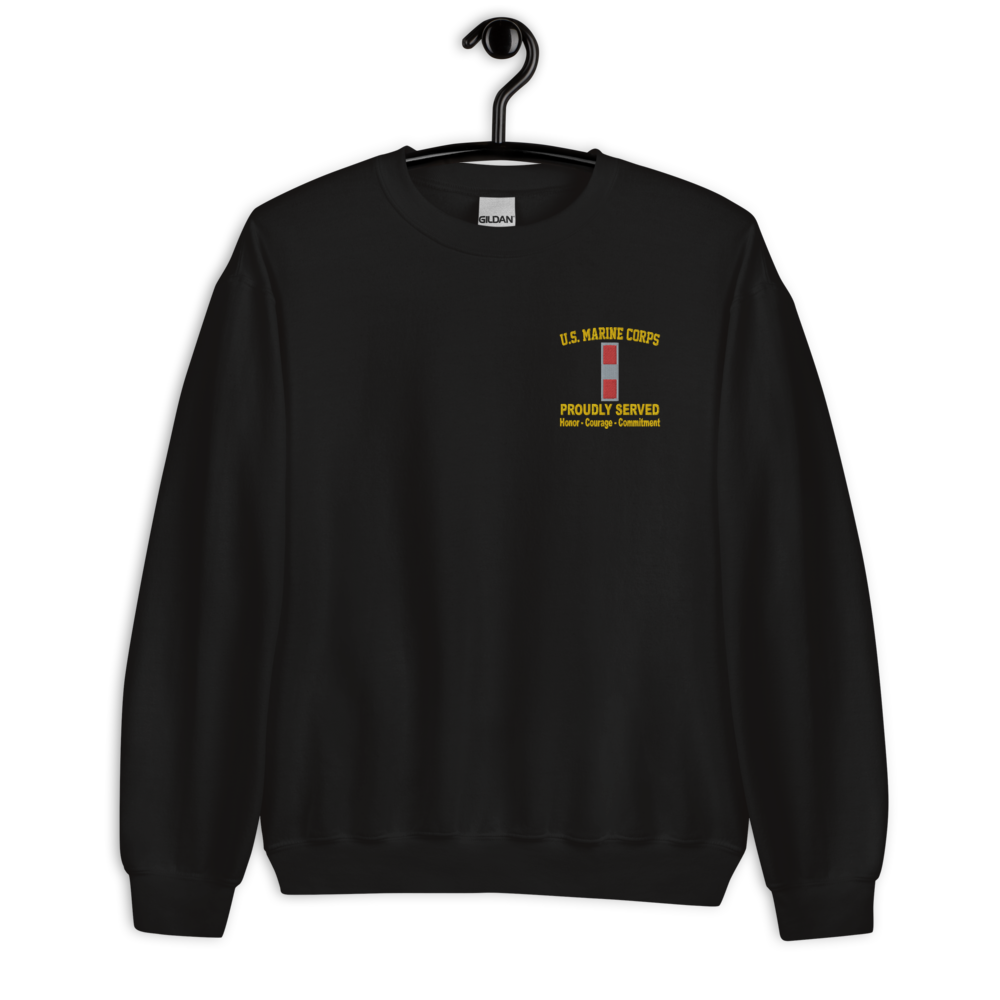 Custom MARlNE Ranks, Insignia Core Values Embroidered Unisex Sweatshirt