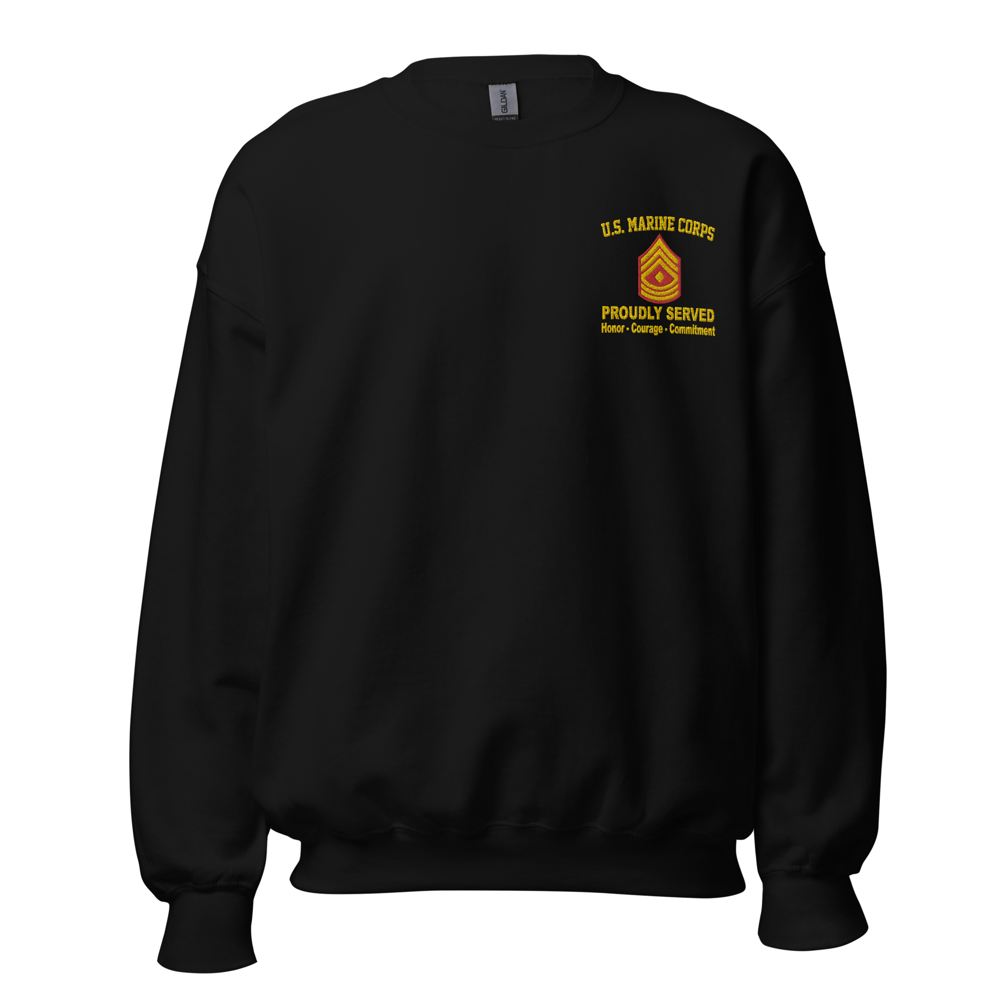 Custom MARlNE Ranks, Insignia Core Values Embroidered Unisex Sweatshirt