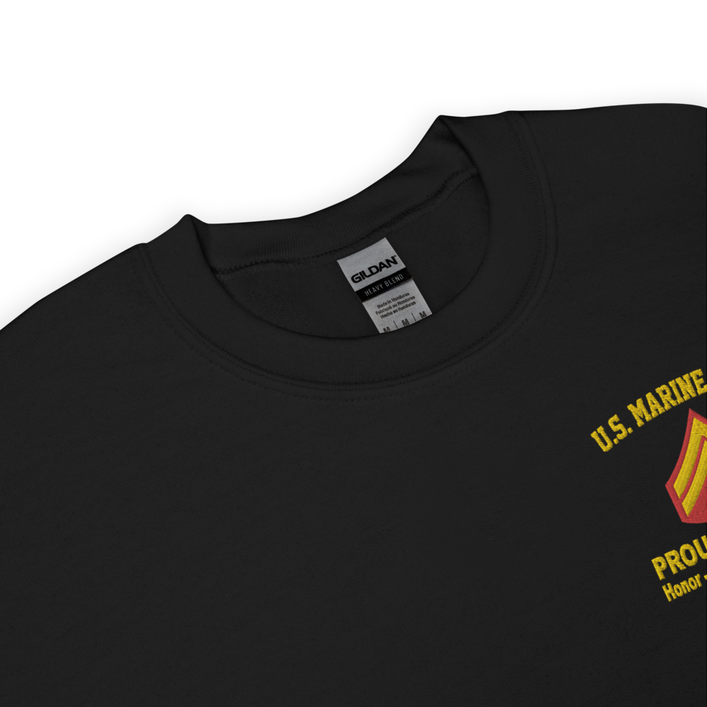 Custom MARlNE Ranks, Insignia Core Values Embroidered Unisex Sweatshirt