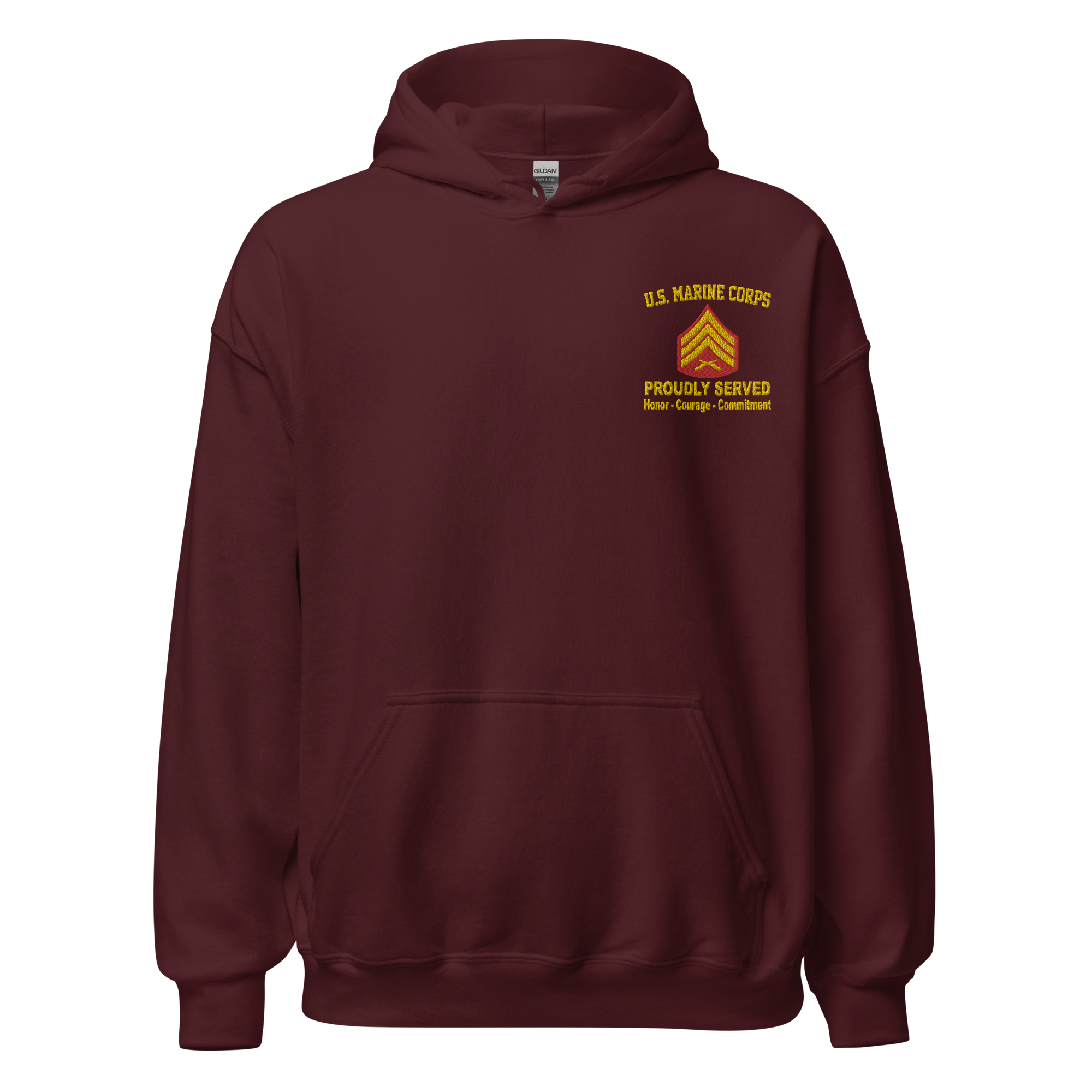 Custom MARlNE Ranks, Insignia Core Values Embroidered Unisex Hoodie