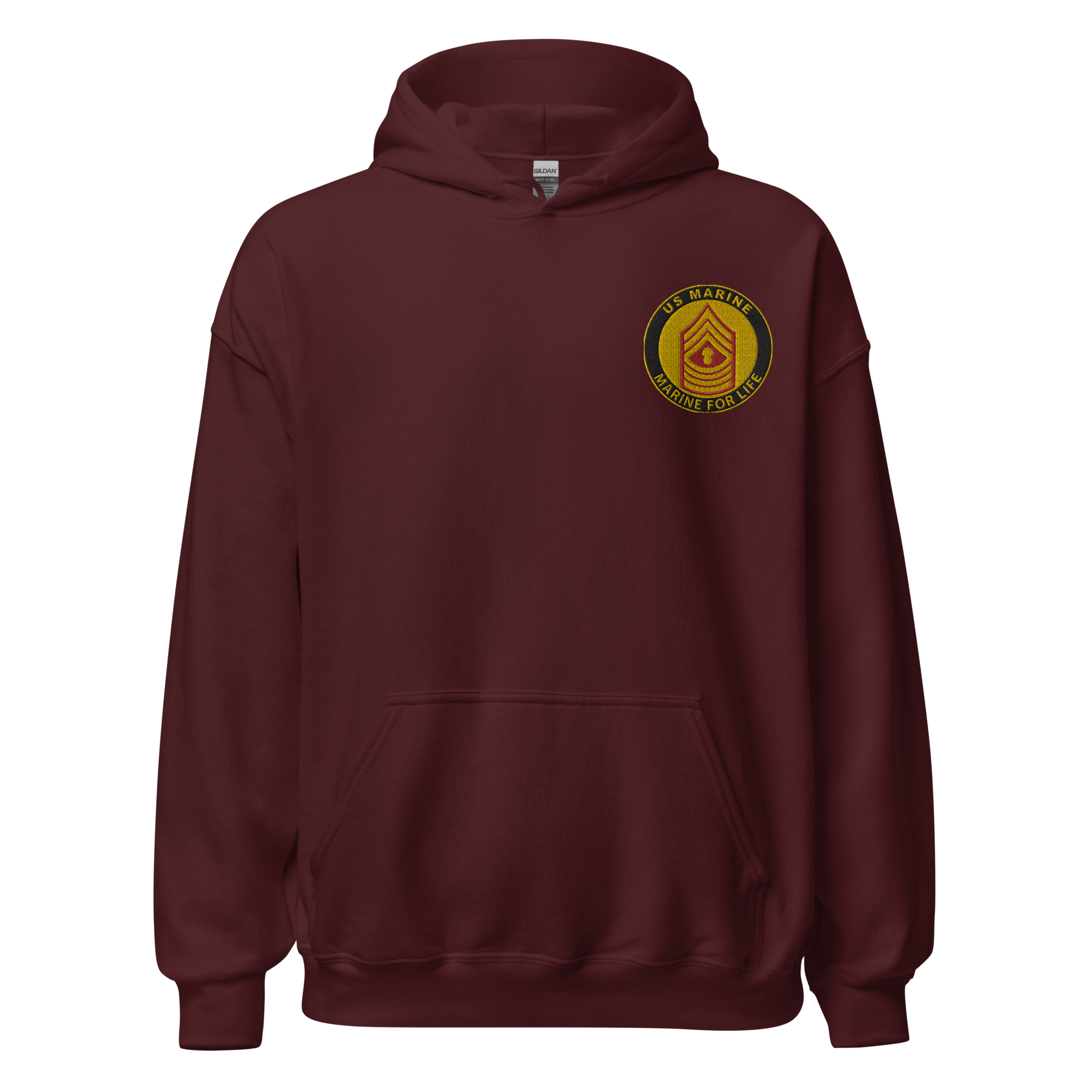 Custom MARlNE Ranks, Insignia Marine For Life Embroidered Unisex Hoodie