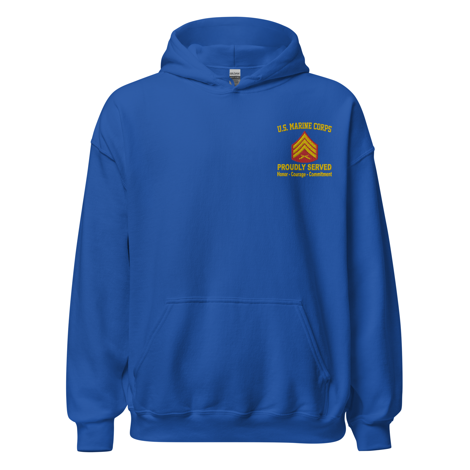 Custom MARlNE Ranks, Insignia Core Values Embroidered Unisex Hoodie