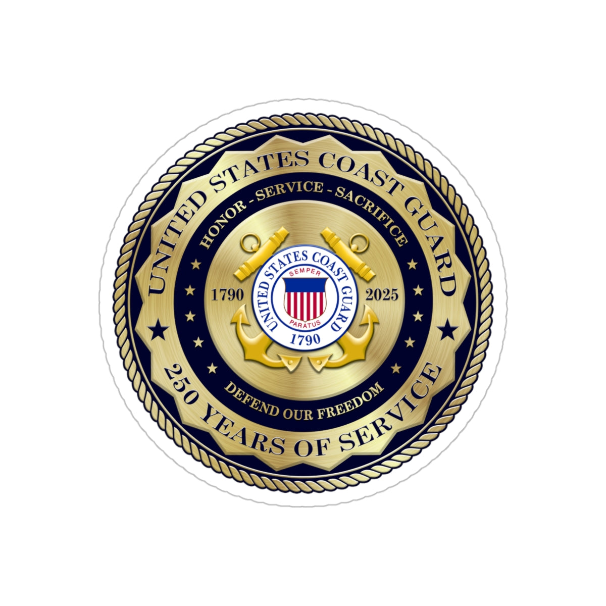 US Coast Guard 250 Years Of Service Stickers