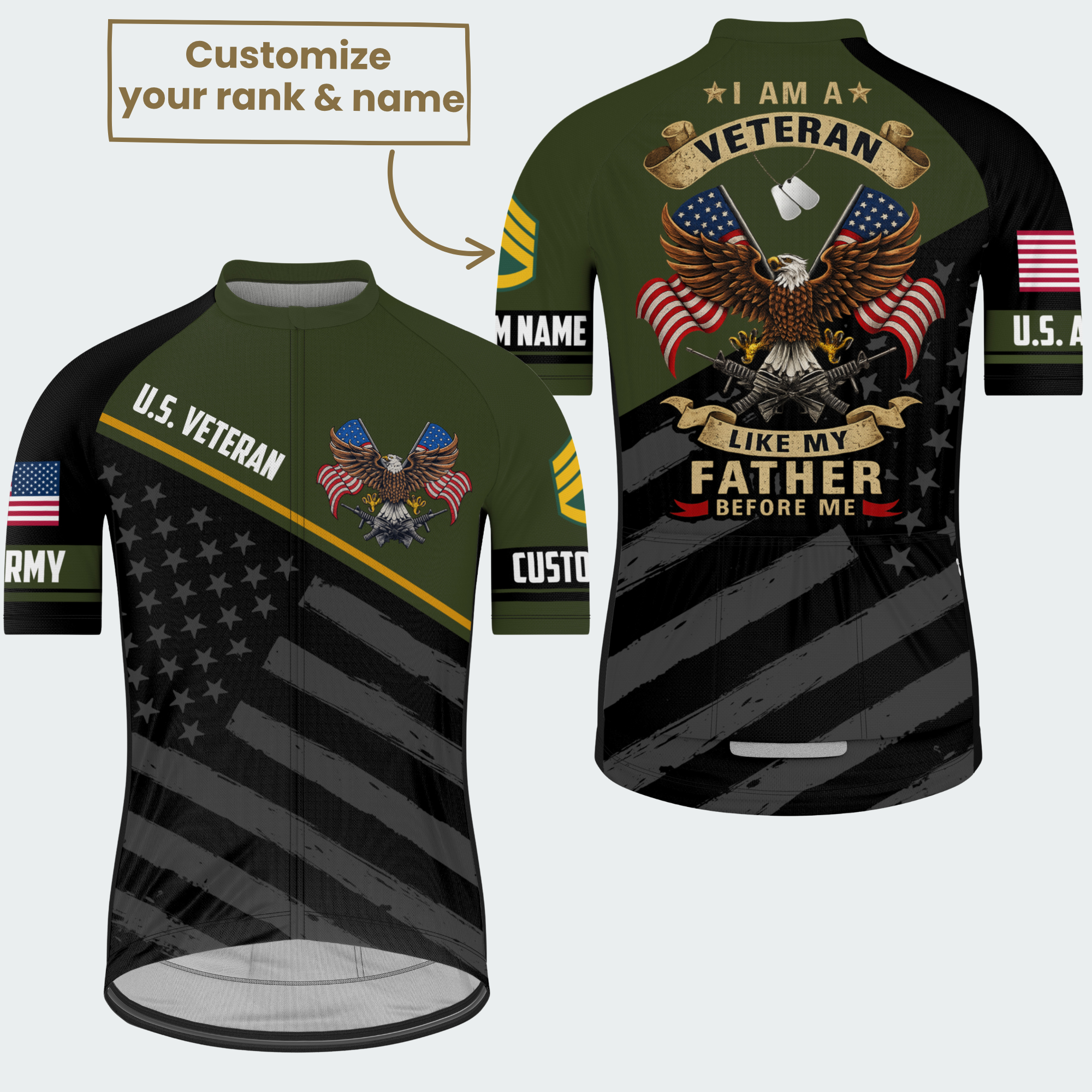Men’s Personalized U.S. Army Veteran Legacy Cycling Jersey & Kit