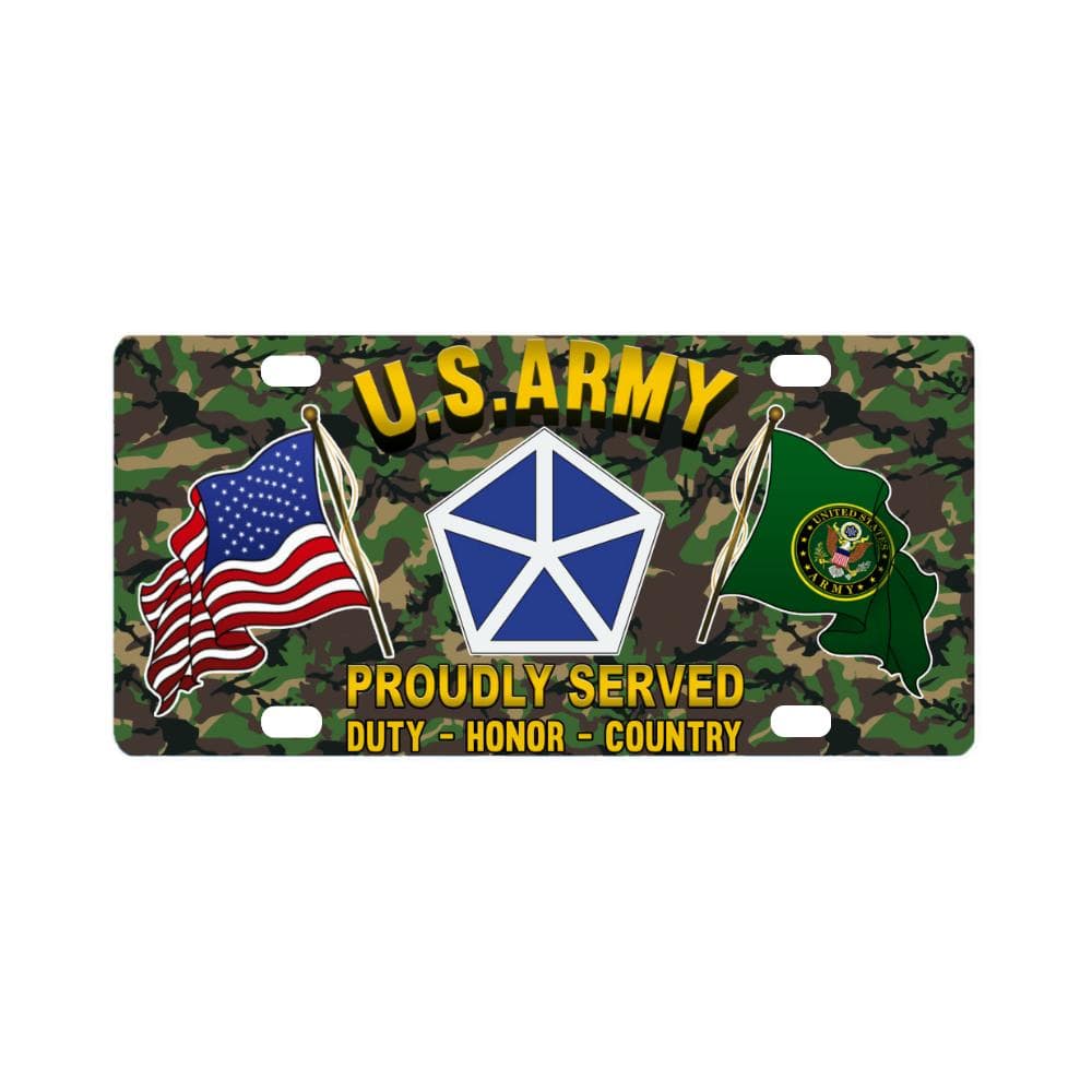 US ARMY 5TH CORPS- Classic License Plate-LicensePlate-Army-CSIB-Veterans Nation