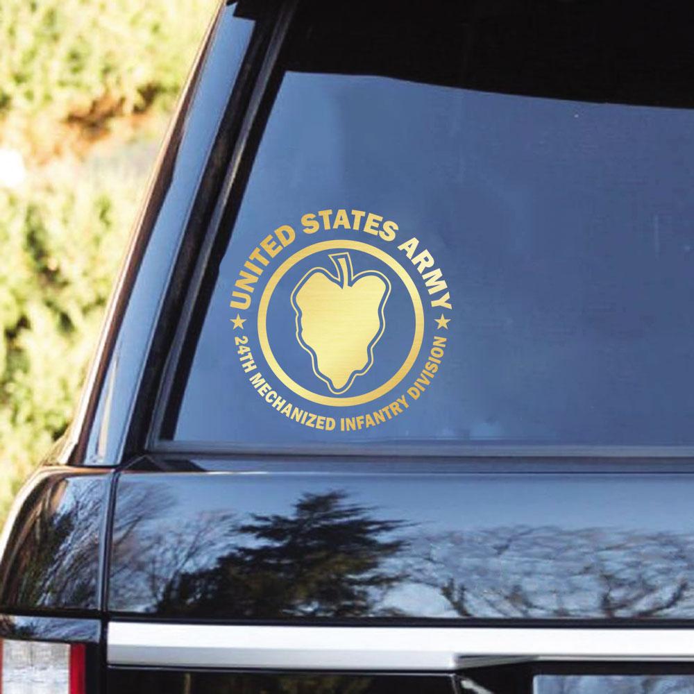 US Army 24th Mechnized Infantry Division Clear Stickers-Decal-Army-CSIB-Veterans Nation