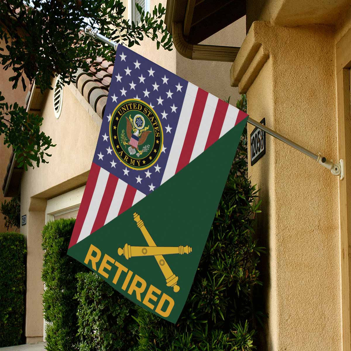 US Army Field Artillery Retired House Flag 28 Inch x 40 Inch Twin-Side Printing-HouseFlag-Army-Branch-Veterans Nation