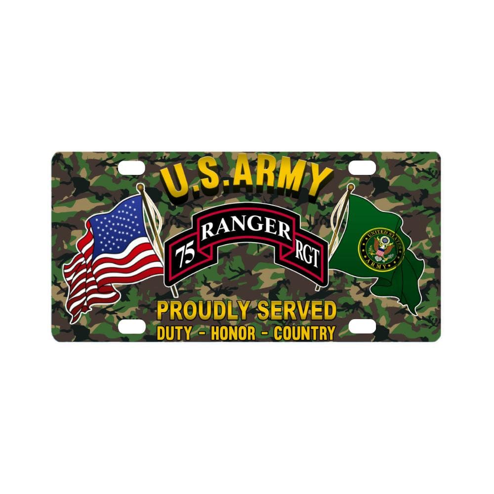 US ARMY 75TH RANGER REGIMENT - Classic License Plate-LicensePlate-Army-CSIB-Veterans Nation