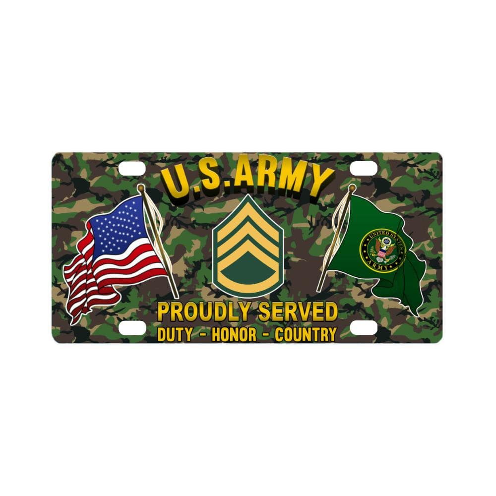US Army E-6 Staff Sergeant E6 SSG Noncommissioned Classic License Plate-LicensePlate-Army-Ranks-Veterans Nation