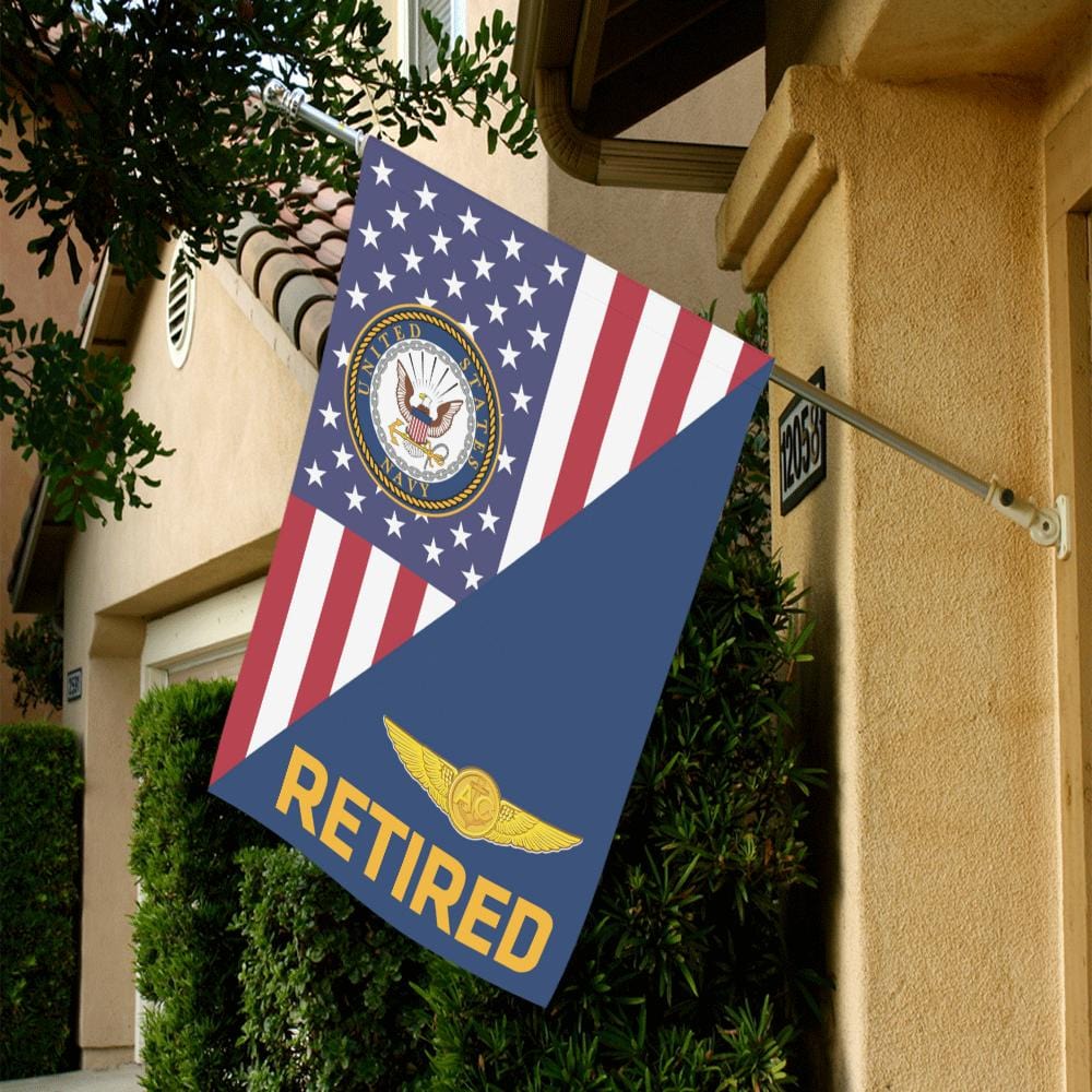 US Navy Naval Aircrew Warfare Specialist Retired House Flag 28 inches x 40 inches Twin-Side Printing-HouseFlag-Navy-Badge-Veterans Nation