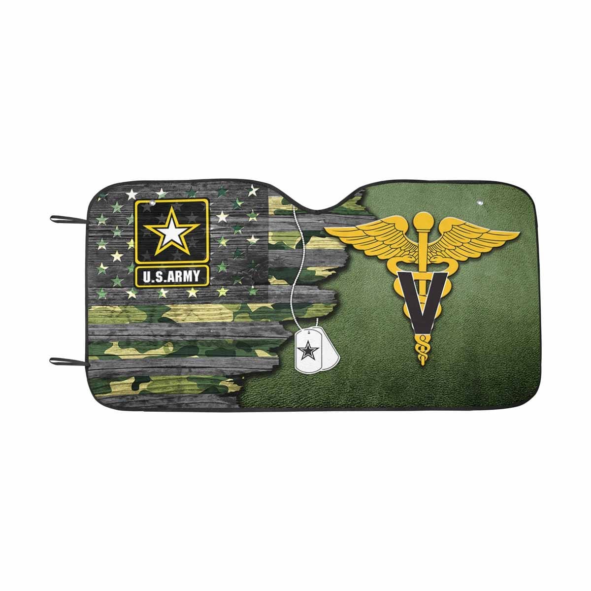 US Army Veterinary Corps Auto Sun Shade 55" x 29.53"-Sunshade-Army-Branch-Veterans Nation