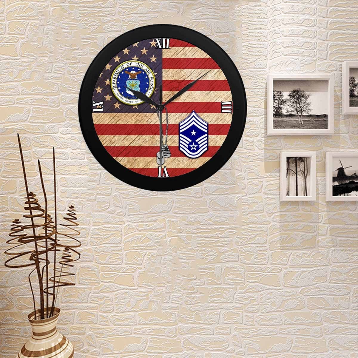 US Air Force E-9 Command Chief Master Sergeant CCM E9 Wall Clock-WallClocks-USAF-Ranks-Veterans Nation