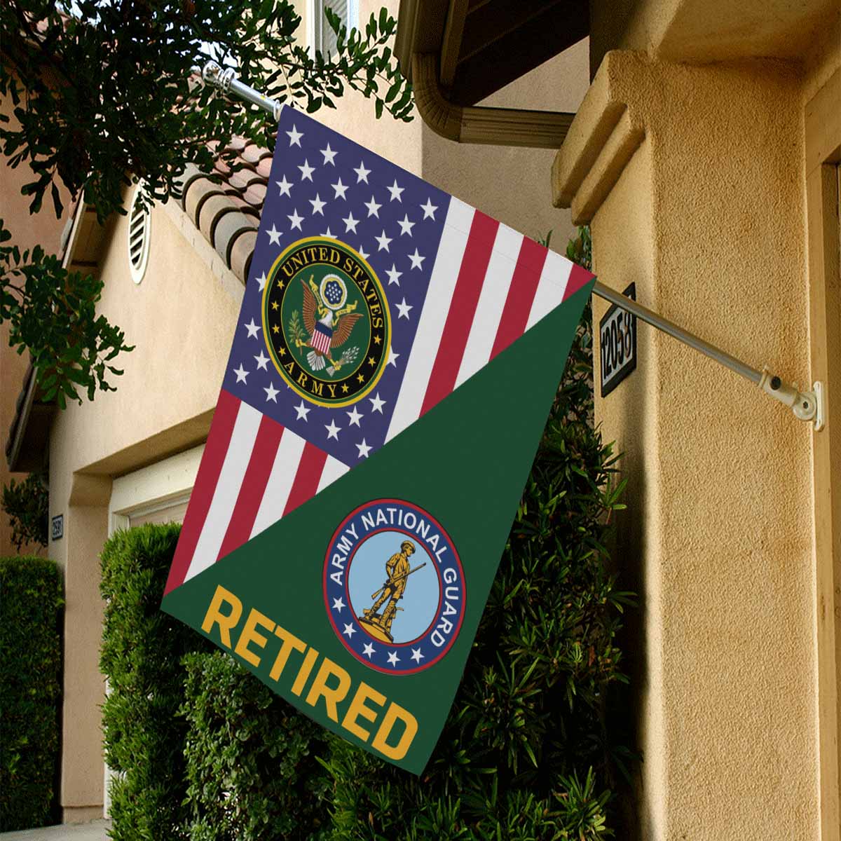 US Army National Guard Retired House Flag 28 Inch x 40 Inch Twin-Side Printing-HouseFlag-Army-Branch-Veterans Nation