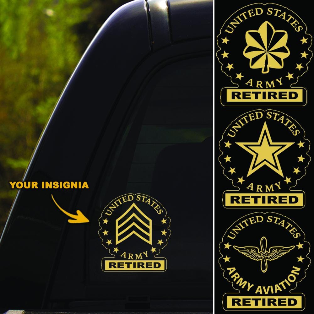 US Army Insignia Retired Clear Stickers-Decal-Army-Veterans Nation
