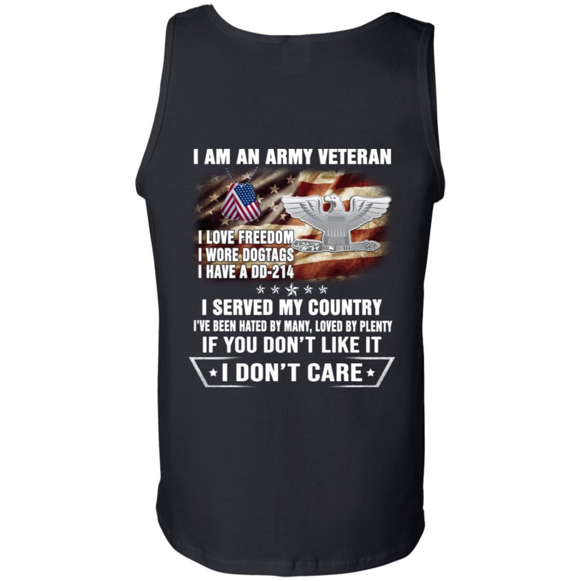 T-Shirt "I Am An Army Veteran" O-6 Colonel(COL)Rank On Back-TShirt-Army-Veterans Nation