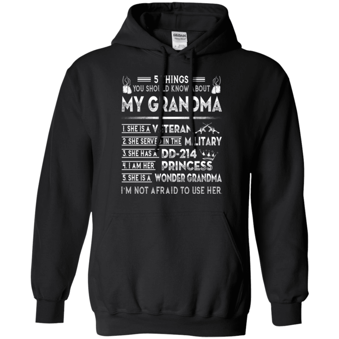 Military T-Shirt "5 Things You Should Know About My Grandma DD214"-TShirt-General-Veterans Nation
