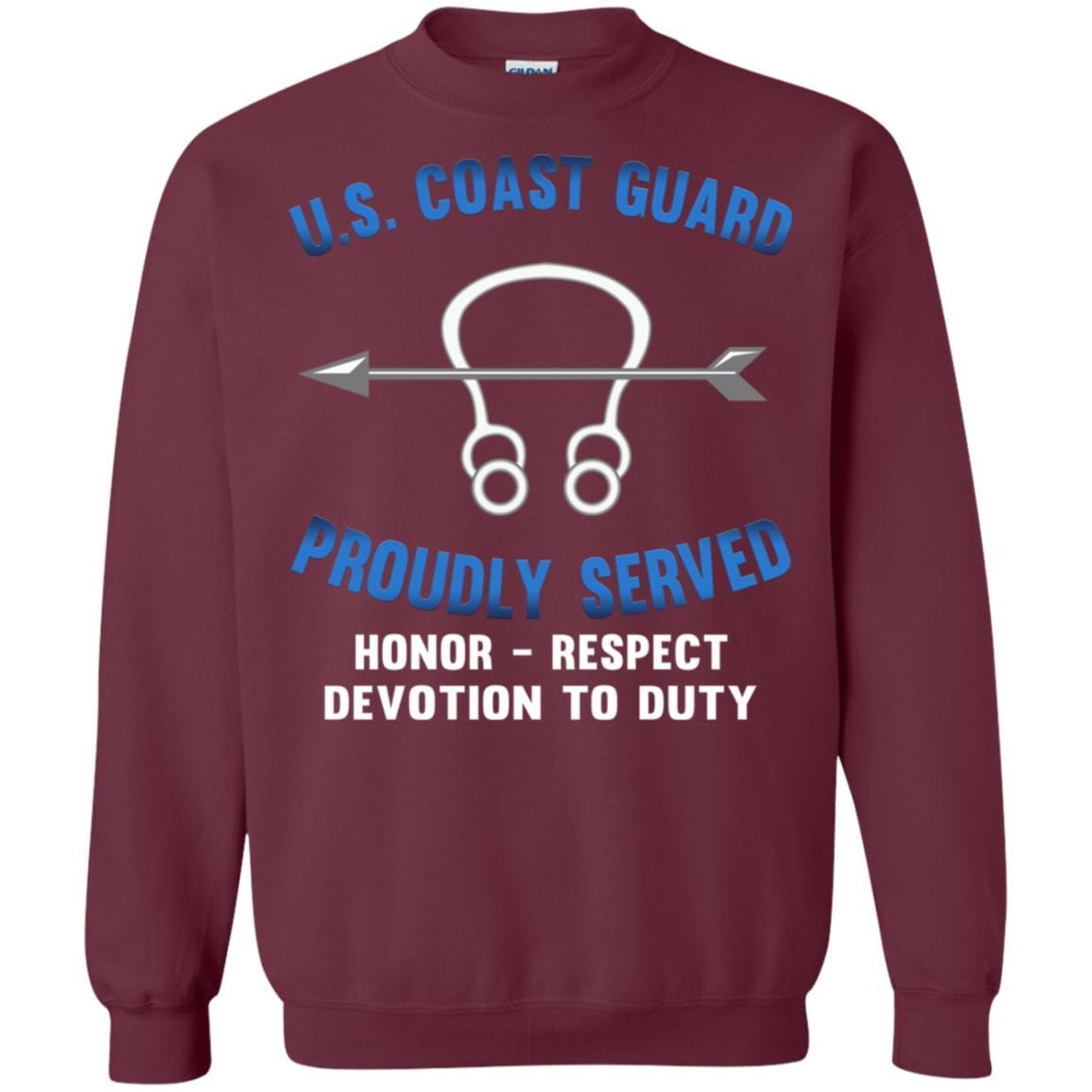 US Coast Guard Sonar Technician ST Logo Proudly Served T-Shirt For Men On Front-TShirt-USCG-Veterans Nation