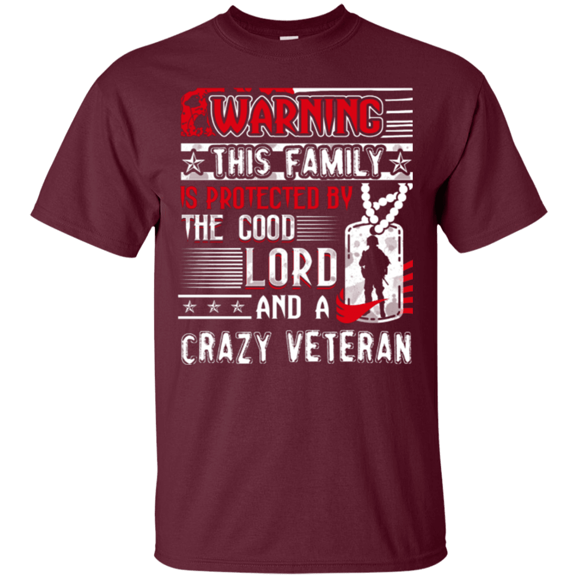 Military T-Shirt "The Good Lord And A Crazy Veteran"-TShirt-General-Veterans Nation
