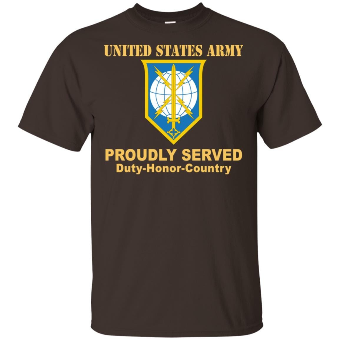 US ARMY CSIB MILITARY INTELLIGENCE READINESS COMMAND- Proudly Served T-Shirt On Front For Men-TShirt-Army-Veterans Nation