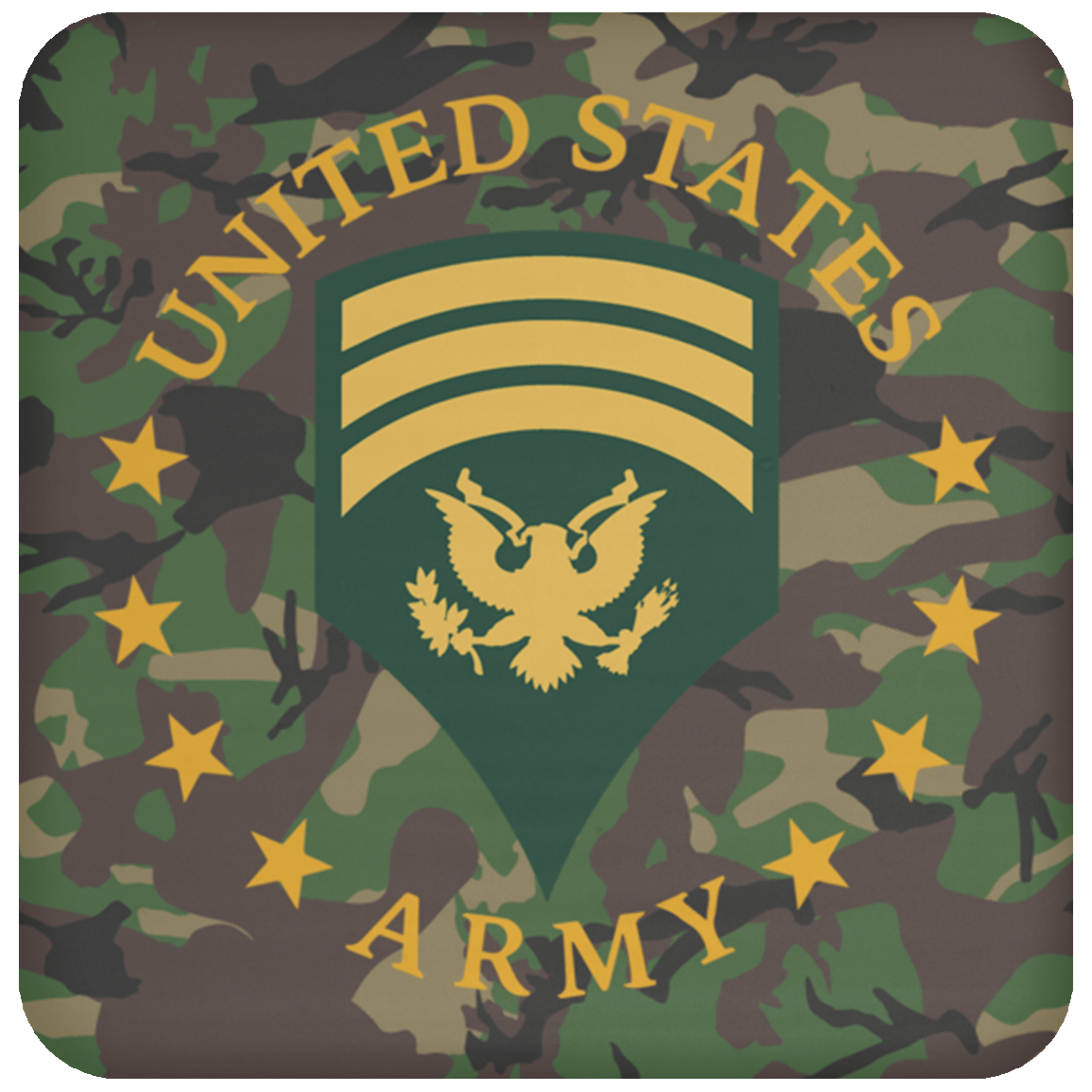 US Army E-7 SPC E7 Specialist Coaster-Coaster-Army-Ranks-Veterans Nation