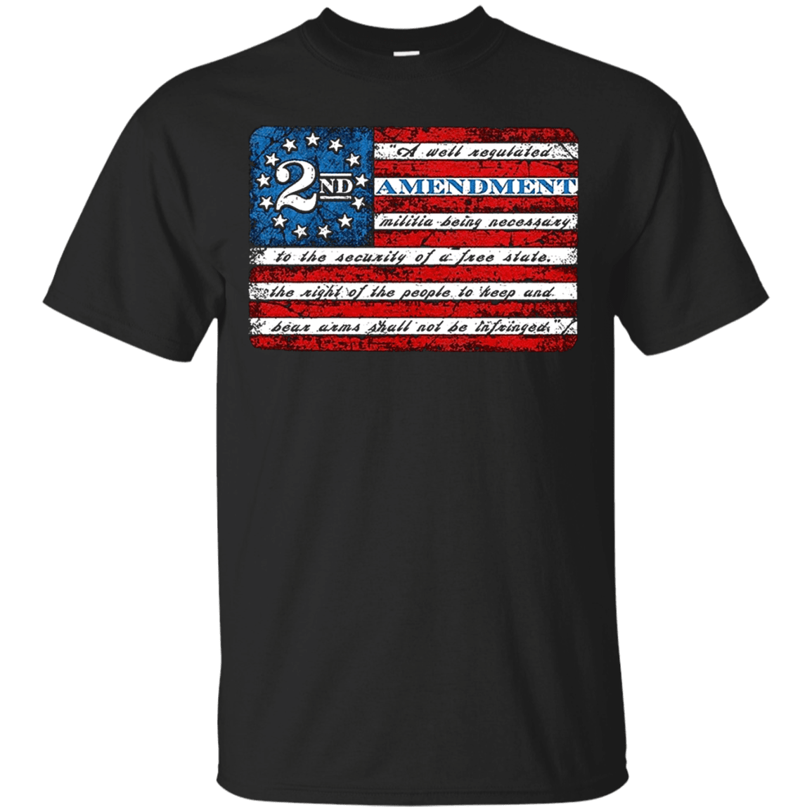 Military T-Shirt "2nd Amendment Flag"-TShirt-General-Veterans Nation