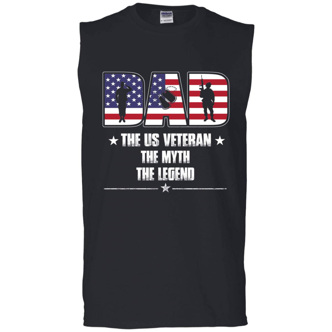 Military T-Shirt "The US Veteran Legend Dad" Front-TShirt-General-Veterans Nation