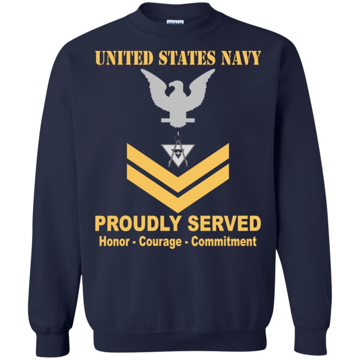 Navy Draftsman Navy DM E-5 Rating Badges Proudly Served T-Shirt For Men On Front-TShirt-Navy-Veterans Nation