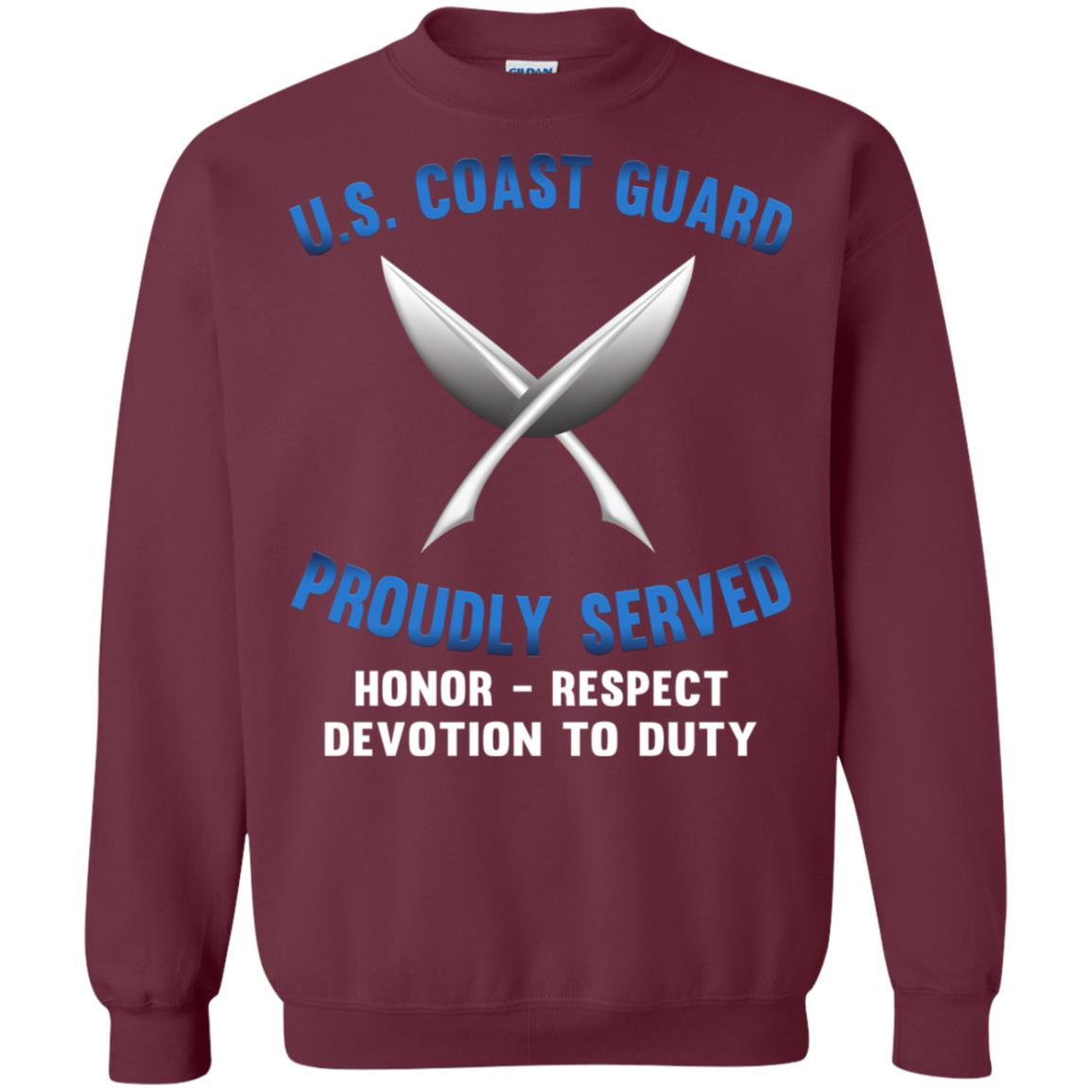 US Coast Guard Yeoman YN Logo Proudly Served T-Shirt For Men On Front-TShirt-USCG-Veterans Nation