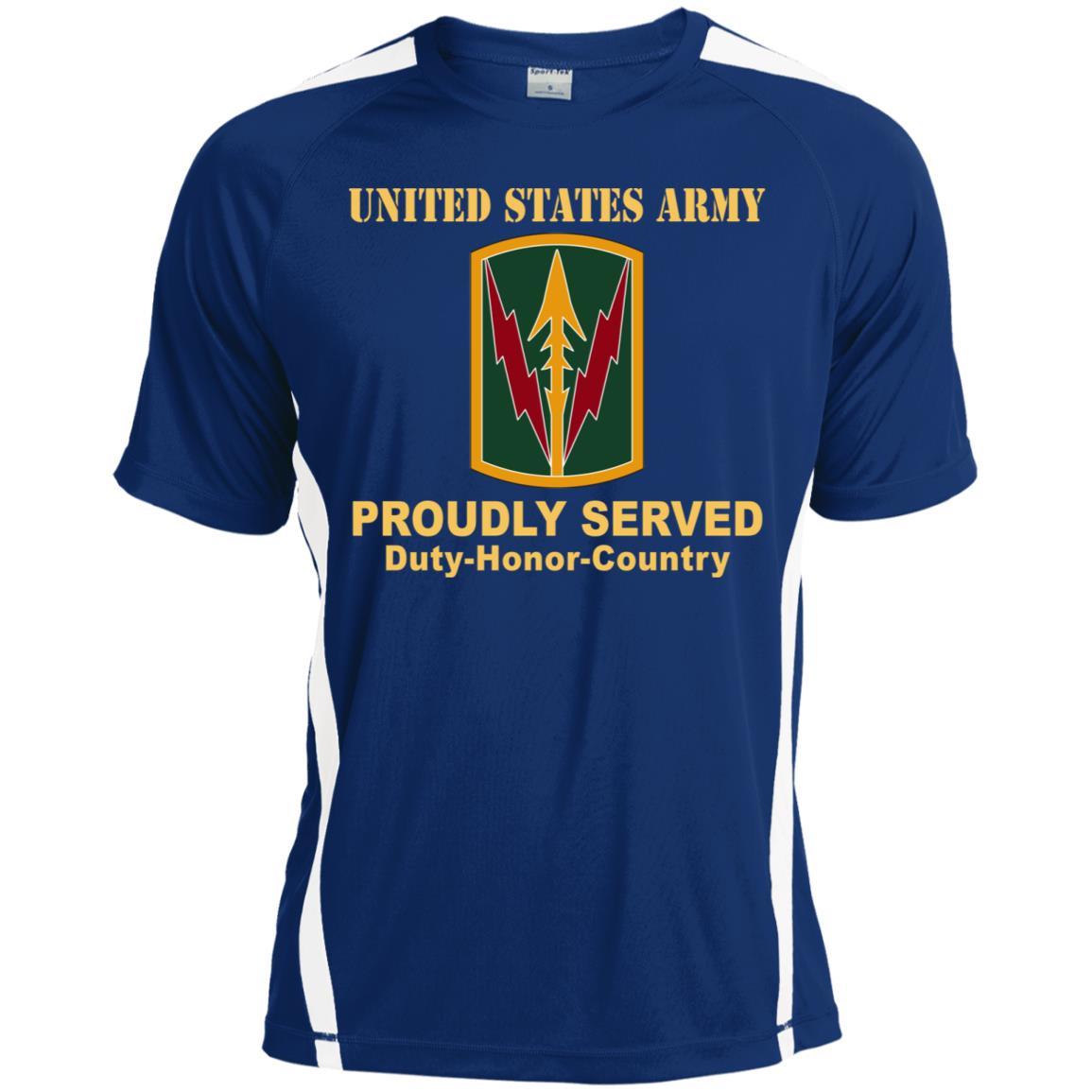 US ARMY CSIB MILITARY POLICE BRIGADE-HAWAII- Proudly Served T-Shirt On Front For Men-TShirt-Army-Veterans Nation
