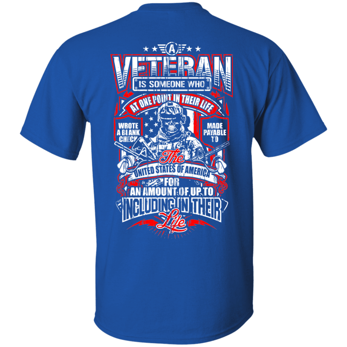 Military T-Shirt "A Veteran" Men Back-TShirt-General-Veterans Nation