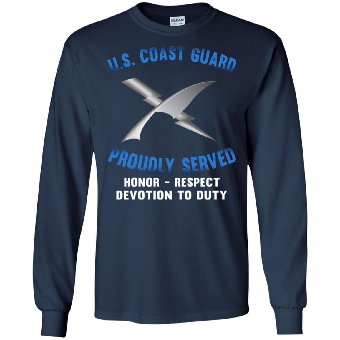 US Coast Guard Intelligence Specialist IS Logo Proudly Served T-Shirt For Men On Front-TShirt-USCG-Veterans Nation