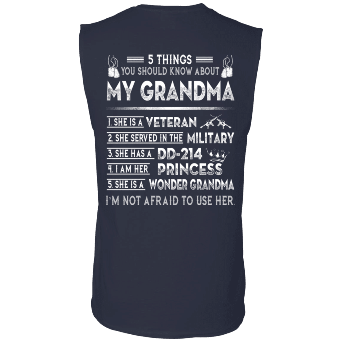 Military T-Shirt "5 Things You Should Know About My Grandma DD214"-TShirt-General-Veterans Nation
