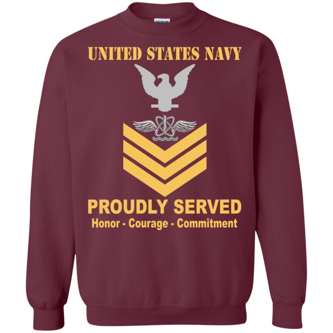 U.S Navy Naval aircrewman Navy AW E-6 Rating Badges Proudly Served T-Shirt For Men On Front-TShirt-Navy-Veterans Nation