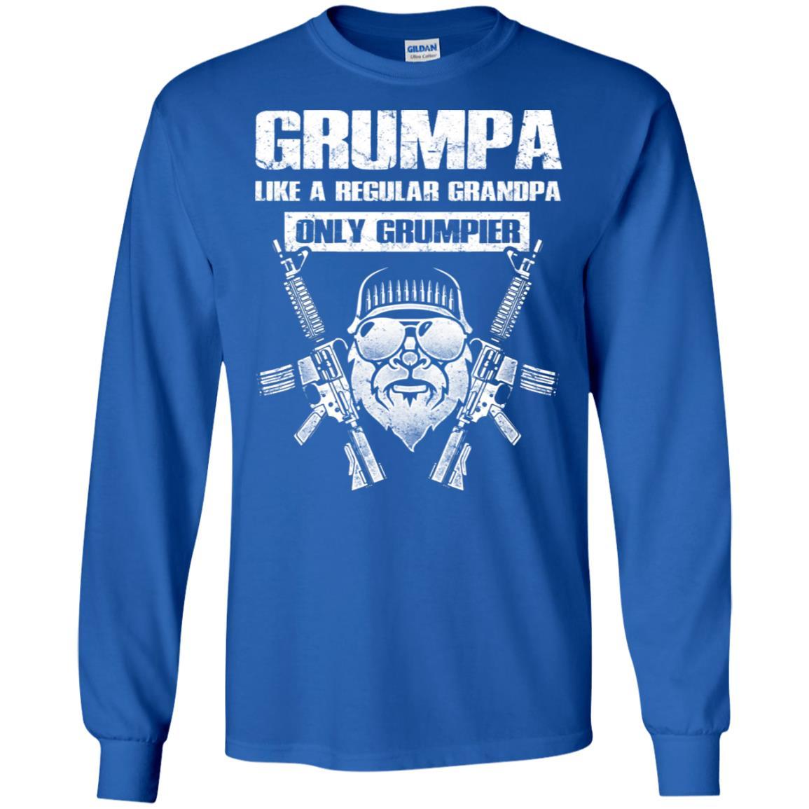 Military T-Shirt "GRUMPA LIKE A REGULAR GRANDPA ONLY GRUMPIER On" Front-TShirt-General-Veterans Nation