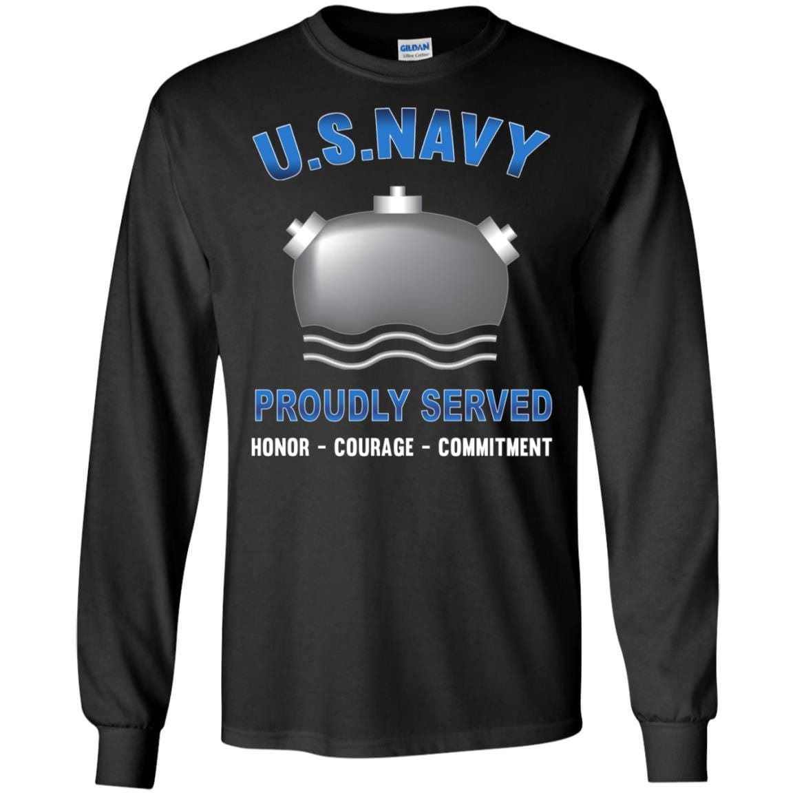 Navy Mineman Navy MN - Proudly Served T-Shirt For Men On Front-TShirt-Navy-Veterans Nation