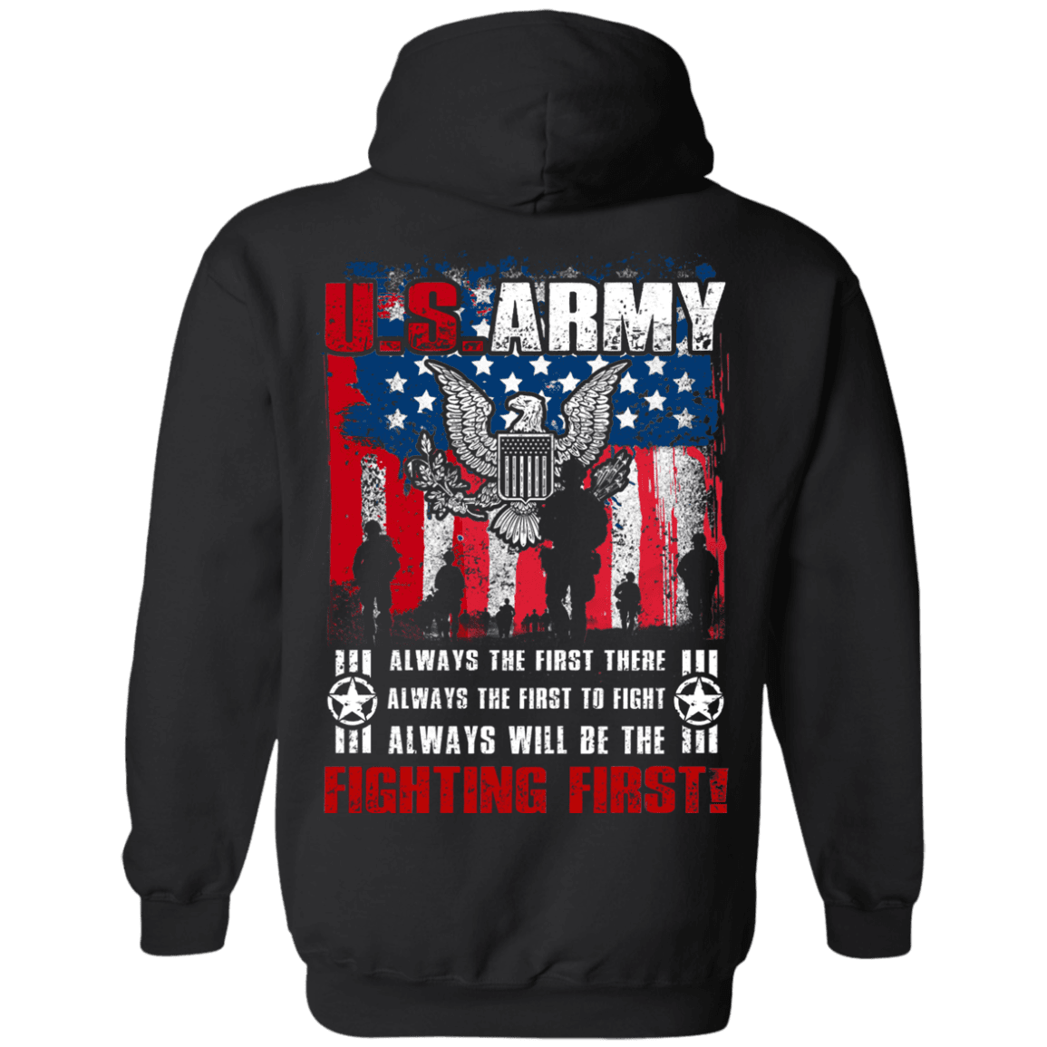 US Army Always Will Be The Fighting First Men Back T Shirts-TShirt-Army-Veterans Nation