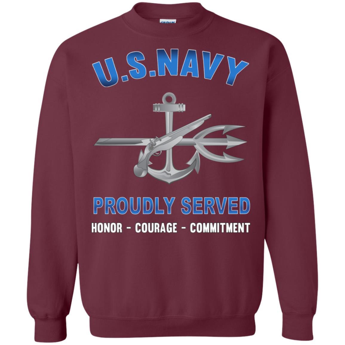 Navy Special Warfare Operator Navy SO - Proudly Served T-Shirt For Men On Front-TShirt-Navy-Veterans Nation