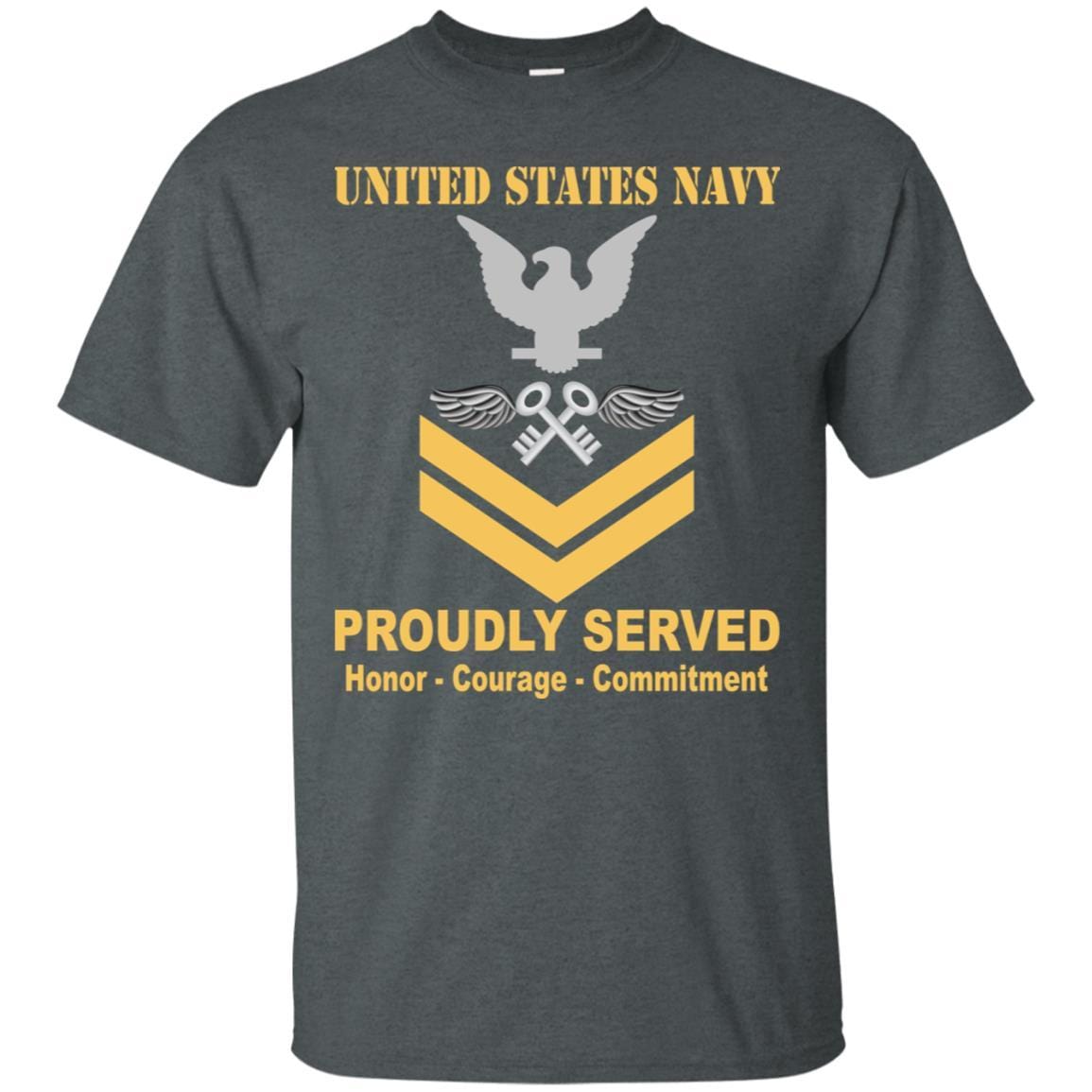 Navy Aviation Storekeeper Navy AK E-5 Rating Badges Proudly Served T-Shirt For Men On Front-TShirt-Navy-Veterans Nation
