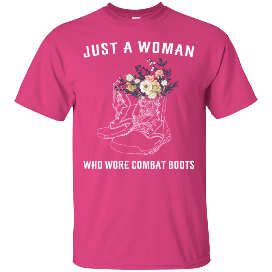 Military T-Shirt "Just A Woman Who More Combat Boots"-TShirt-General-Veterans Nation