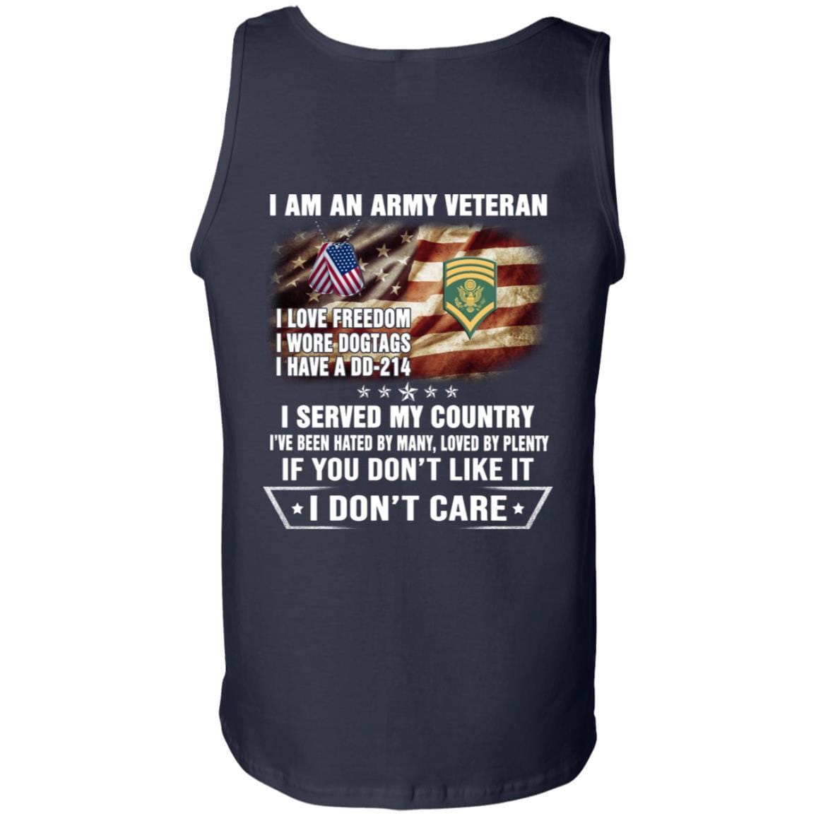 T-Shirt "I Am An Army Veteran" E-8 SPC(SP8)Rank On Back-TShirt-Army-Veterans Nation