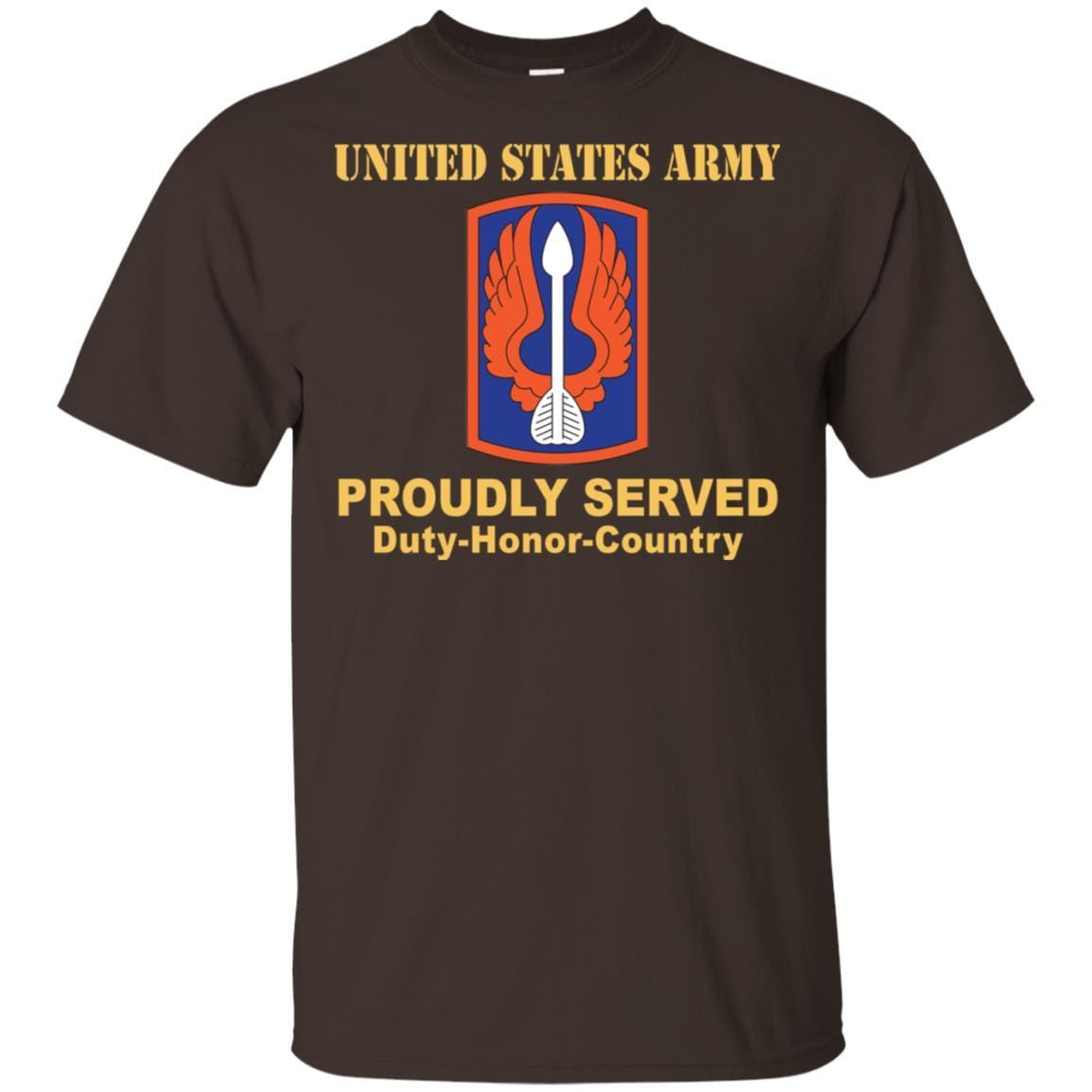 US ARMY 18TH AVIATION BRIGADE- Proudly Served T-Shirt On Front For Men-TShirt-Army-Veterans Nation